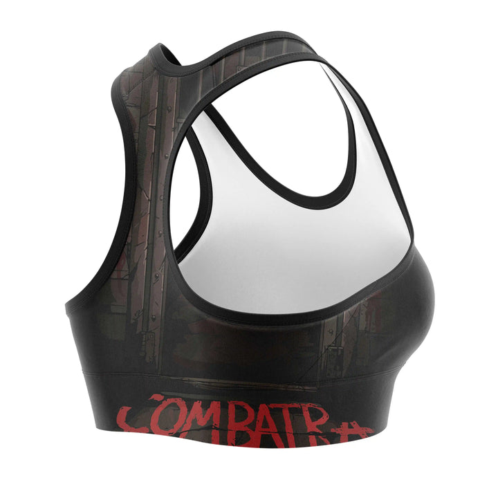 Cursed Doll Sports Bra detail view | Combatra