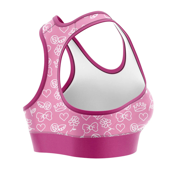 Cattified Rainbow Sports Bra detail view | Combatra