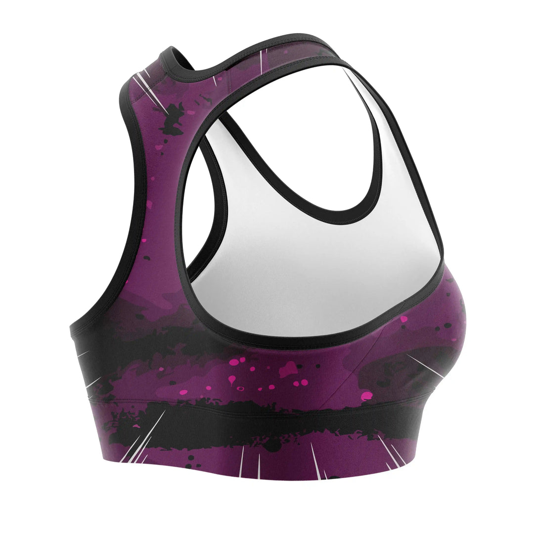 Dark Doom Curse Sports Bra detail view | Combatra