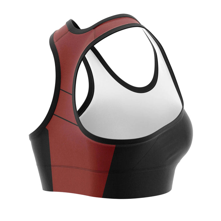 Red Vortex Combat Sports Bra detail view | Combatra