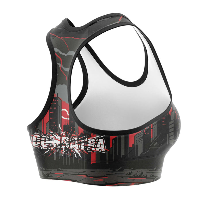 Thunder God Warrior Sports Bra detail view | Combatra