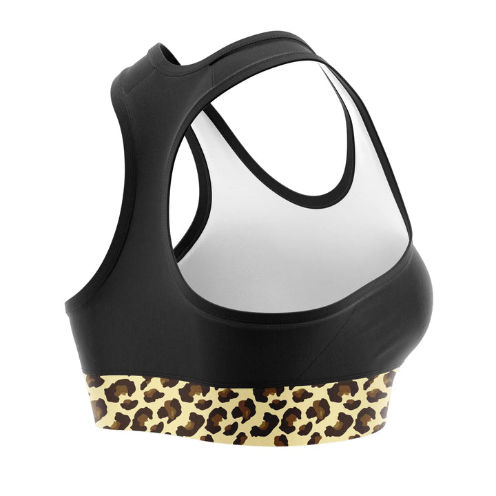 Leopard Rage Sports Bra detail view | Combatra