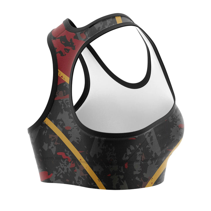Samurai Skull Sports Bra detail view | Combatra