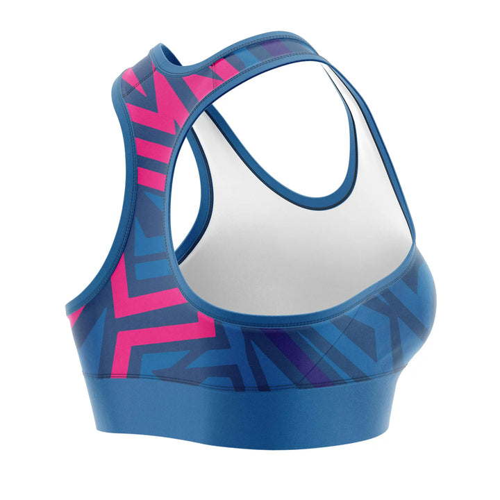 Abstract Geometric Sports Bra detail view | Combatra