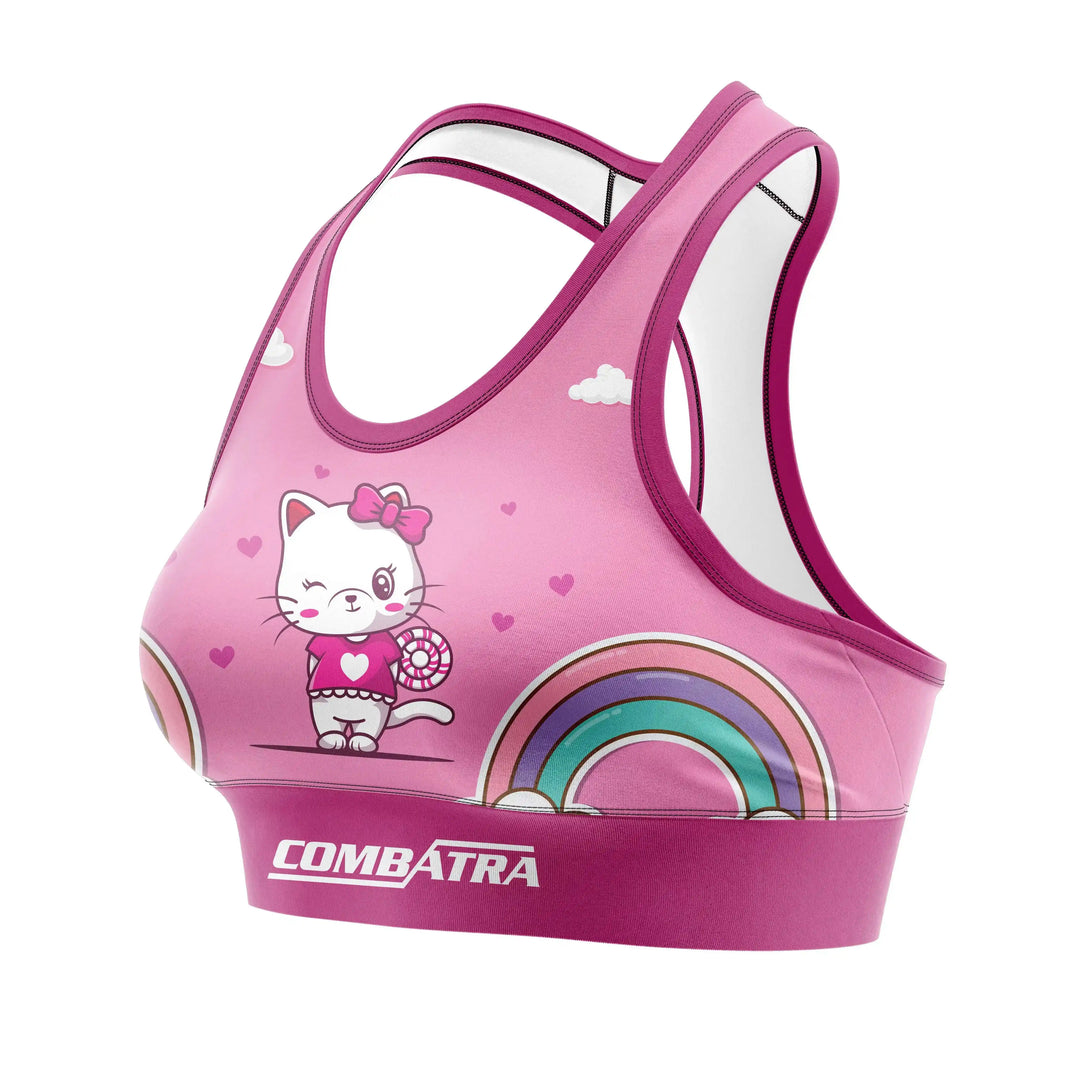 Cattified Rainbow Sports Bra alternate view | Combatra