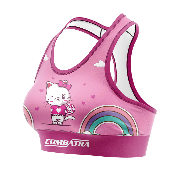 Cattified Rainbow Sports Bra alternate view | Combatra