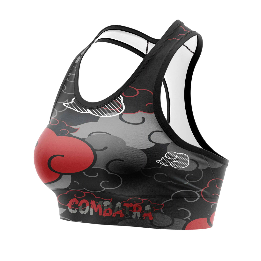 Dark Cloud Rising Sports Bra back view | Combatra