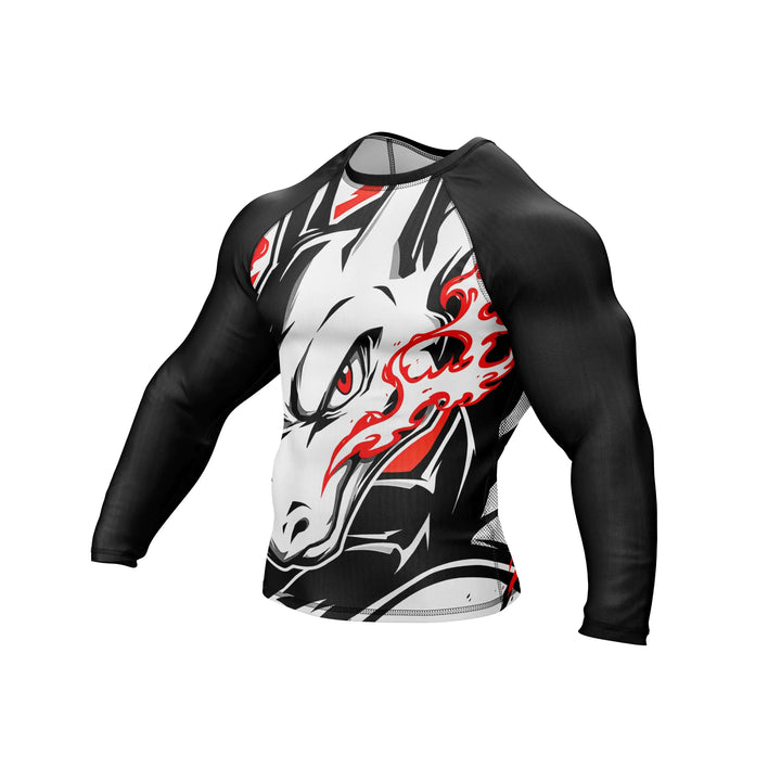 Combatra White Fierce Dragon BJJ Rashguard – UPF 50+