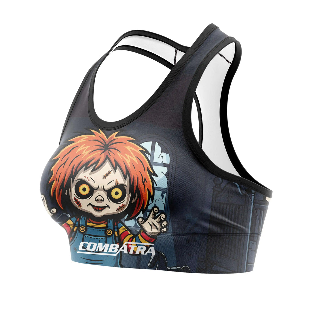Creepy Doll Combat Sports Bra back view | Combatra