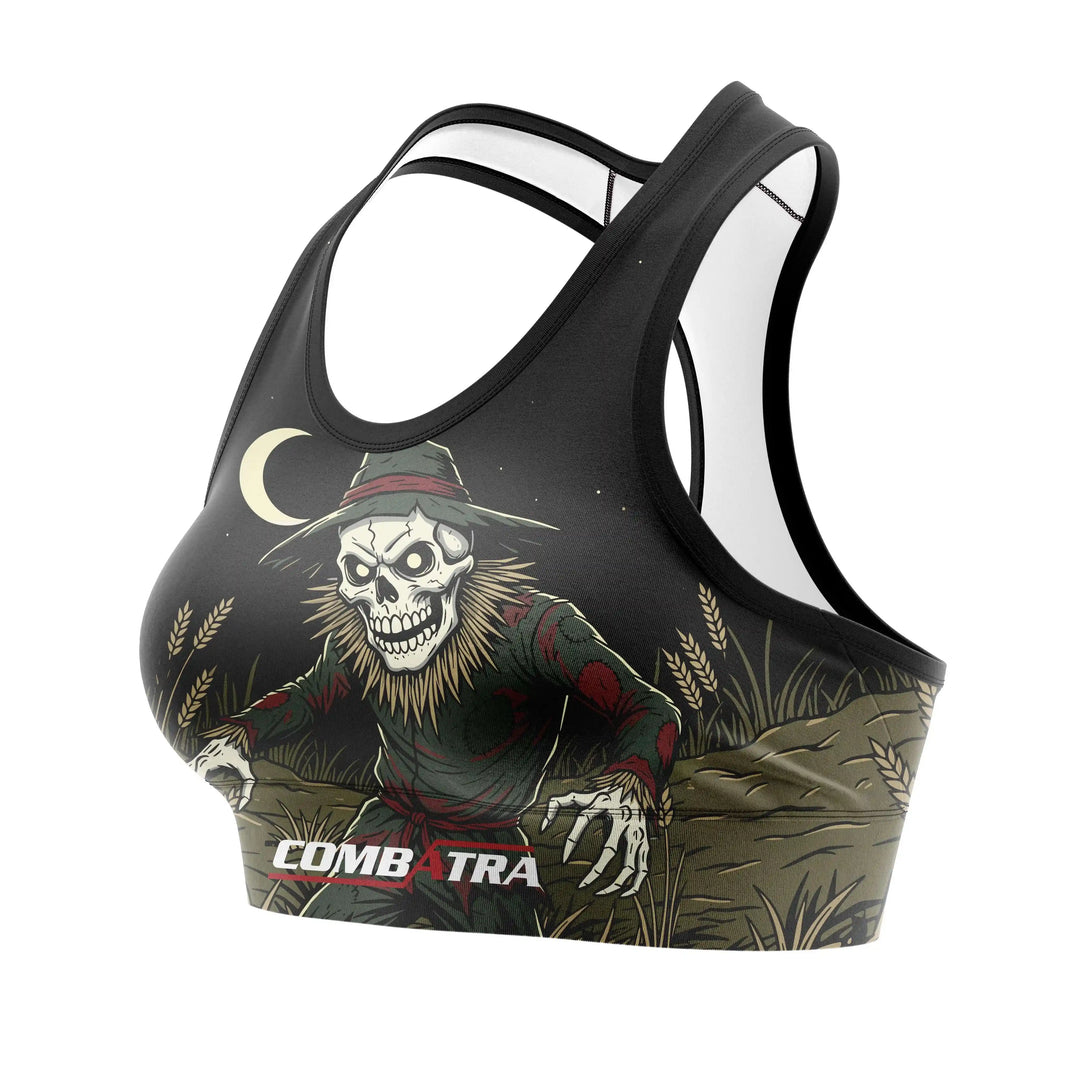 Night Scarecrow Warrior Sports Bra back view | Combatra