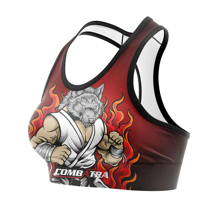 Wolf Flame Fight Sports Bra | Combatra
