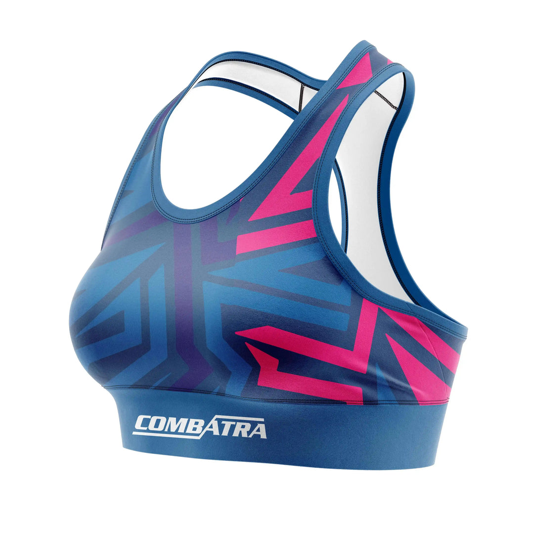 Abstract Geometric Sports Bra alternate view | Combatra