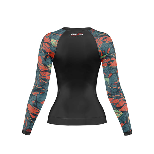 Feather Design  Compression Rash Guard For Women