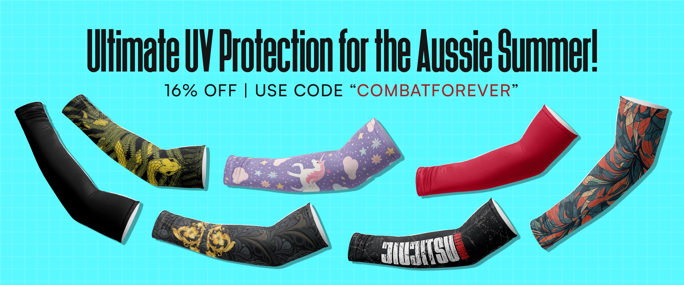 Combatra UPF 50+ compression arm sleeves for outdoor training