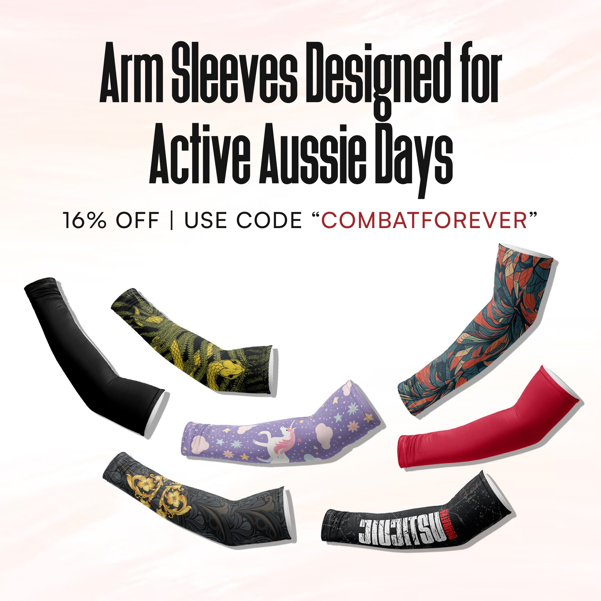Combatra UPF 50+ compression arm sleeves for outdoor training