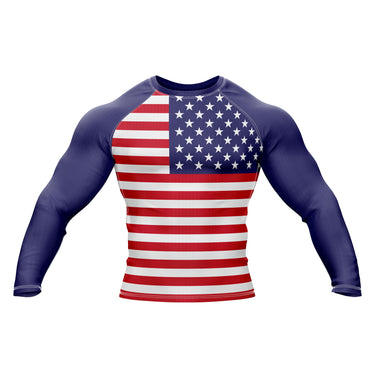 USA flag compression long sleeve