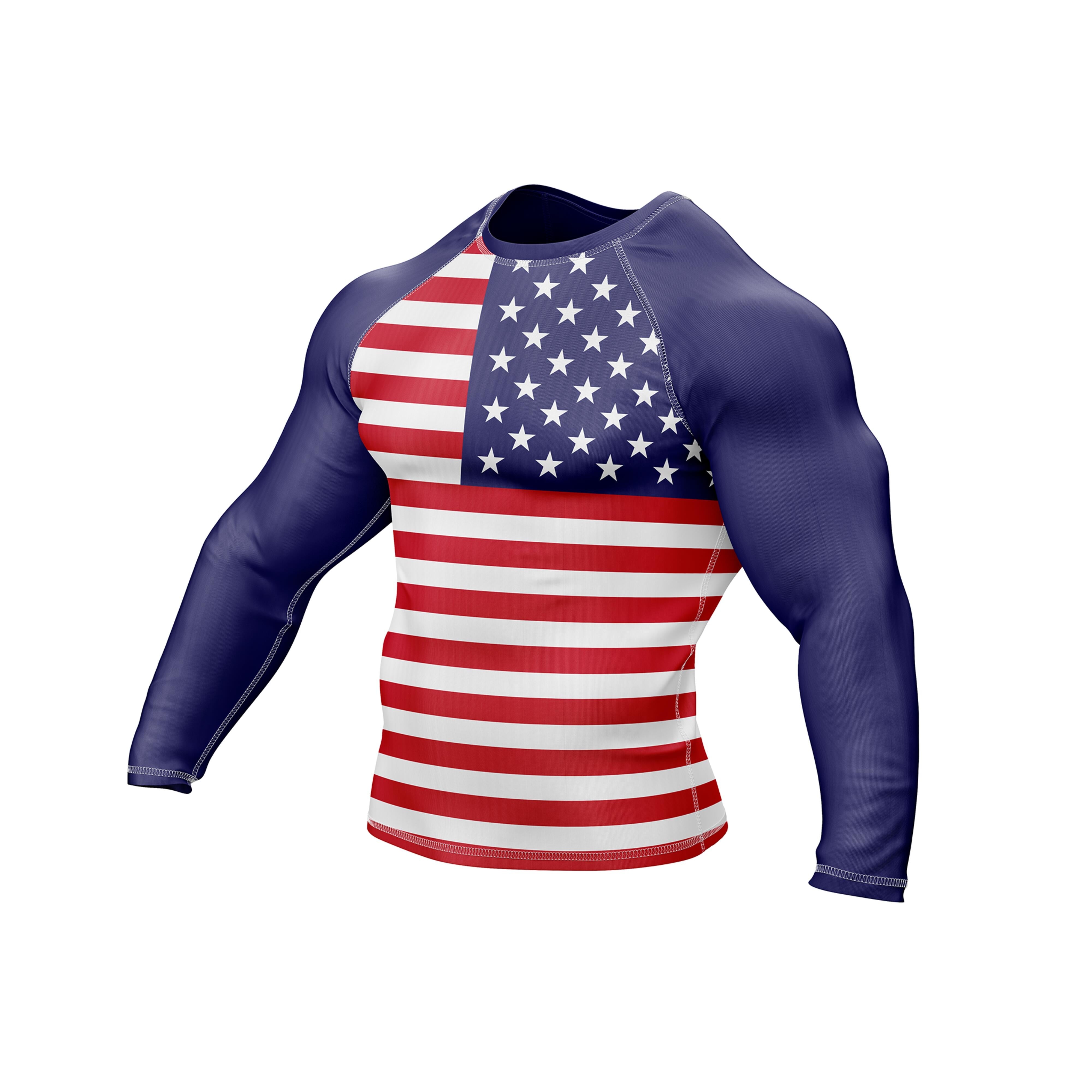 USA Flag Compression Rash Guard