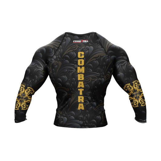 Golden Black Compression Rash Guard - Combatra