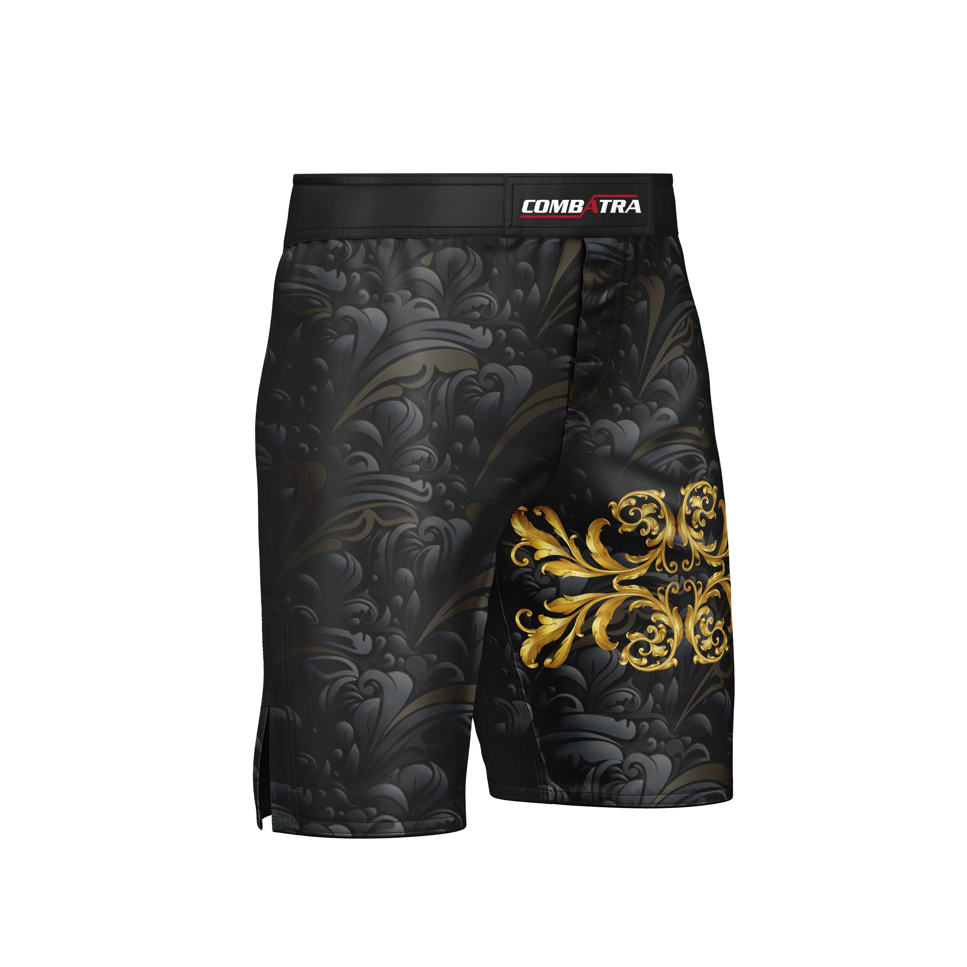 Golden Black Armor MMA Shorts