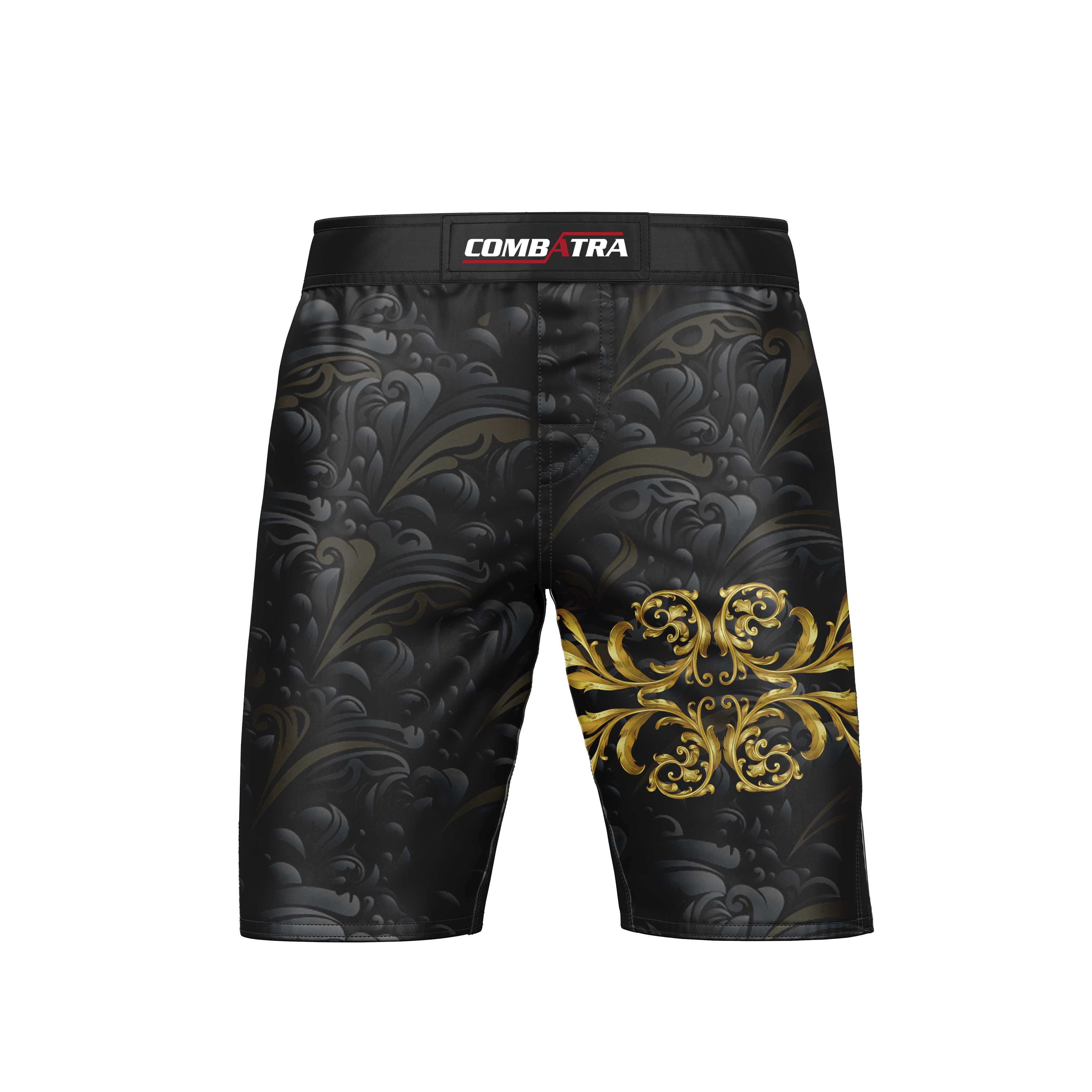 Golden Black Armor MMA Shorts