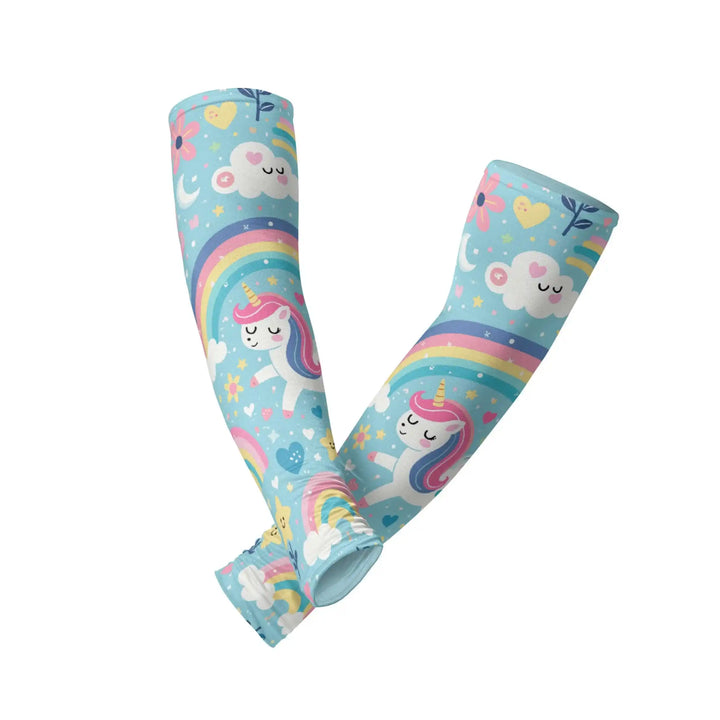Combatra Kids Sky Blue Unicorn Arm Sleeves – UPF 50+