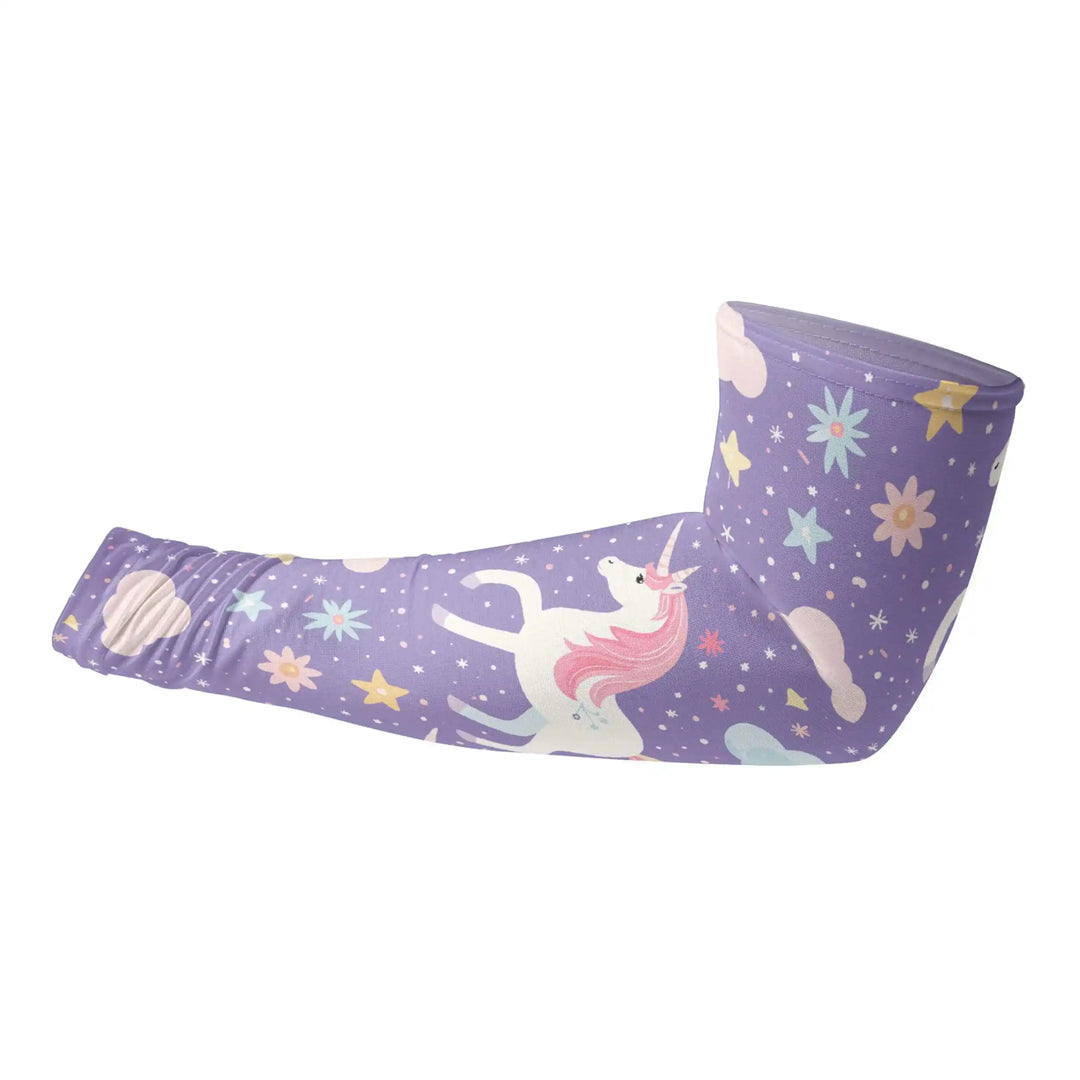 Combatra Kids Purple Unicorn Arm Sleeves – UPF 50+