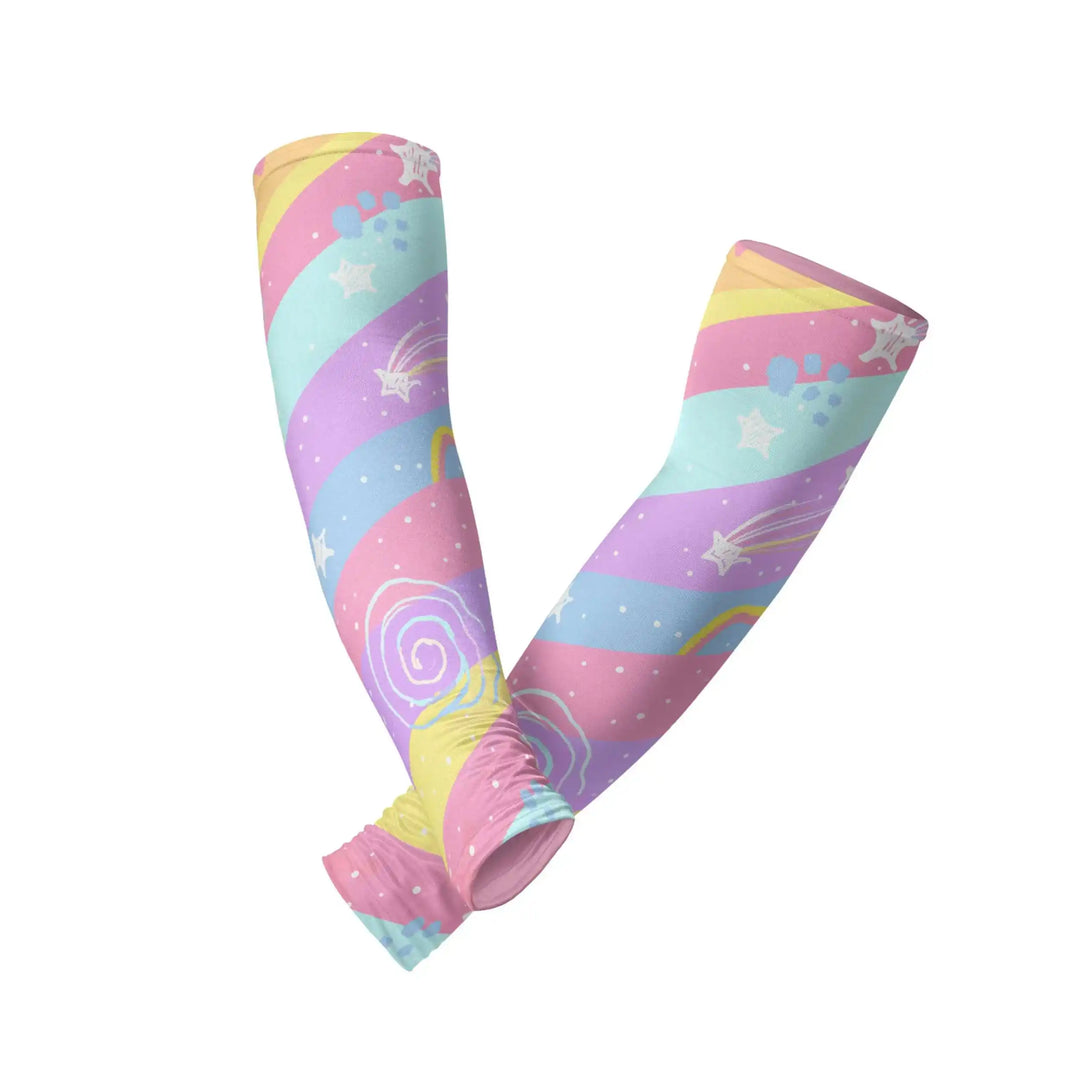 Combatra Kids Pastel Rainbow Arm Sleeves – UPF 50+
