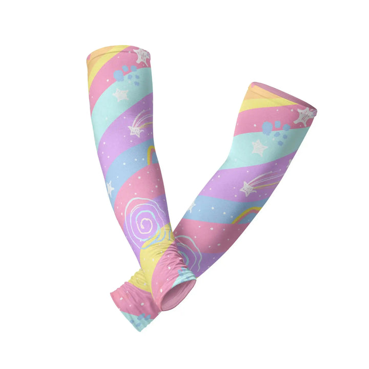 Combatra Kids Pastel Rainbow Arm Sleeves – UPF 50+