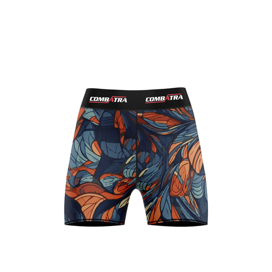 Abstract Feather   Women’s  Compression Shorts -  Combat Shorts - Combatra