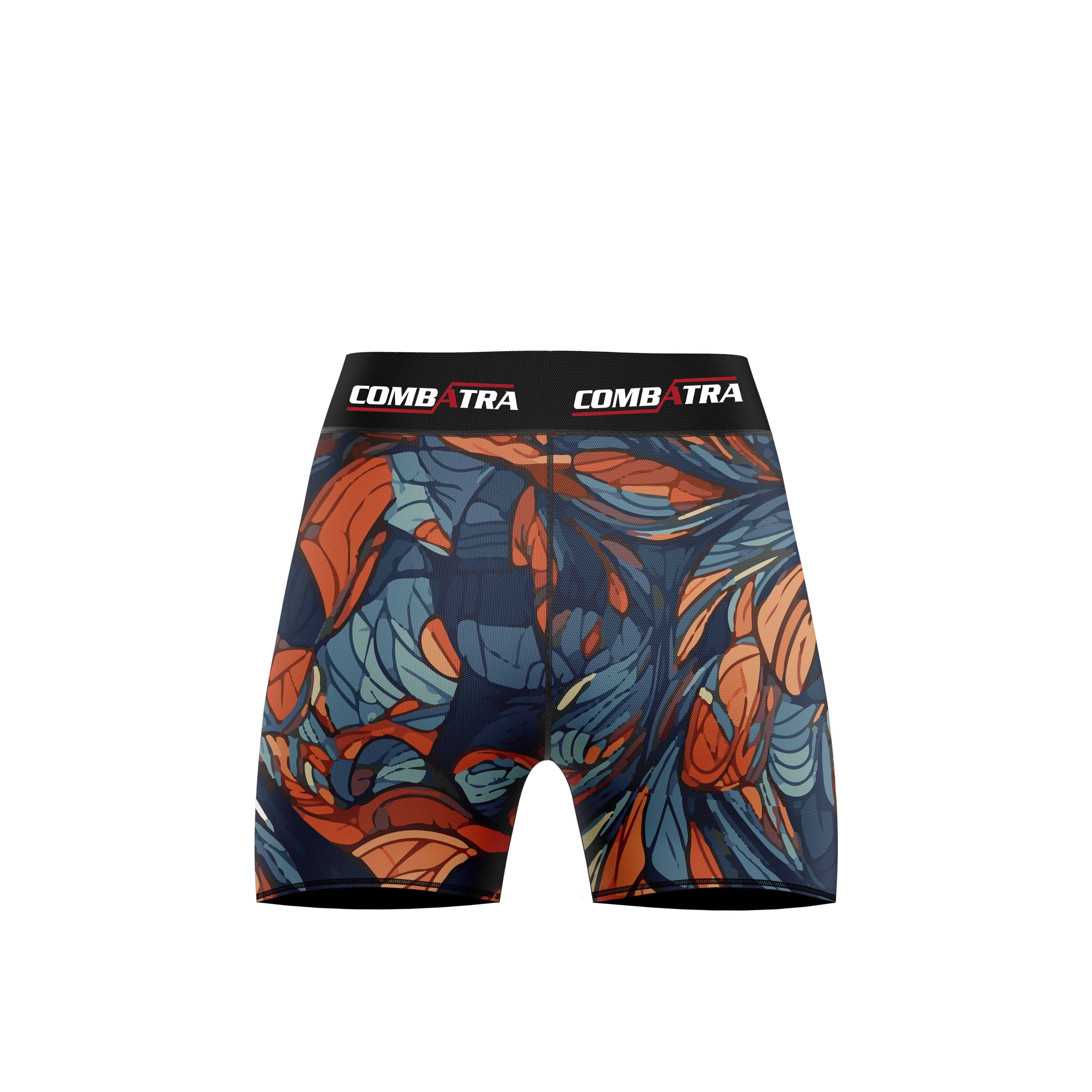 Abstract Feather   Women’s  Compression Shorts -  Combat Shorts