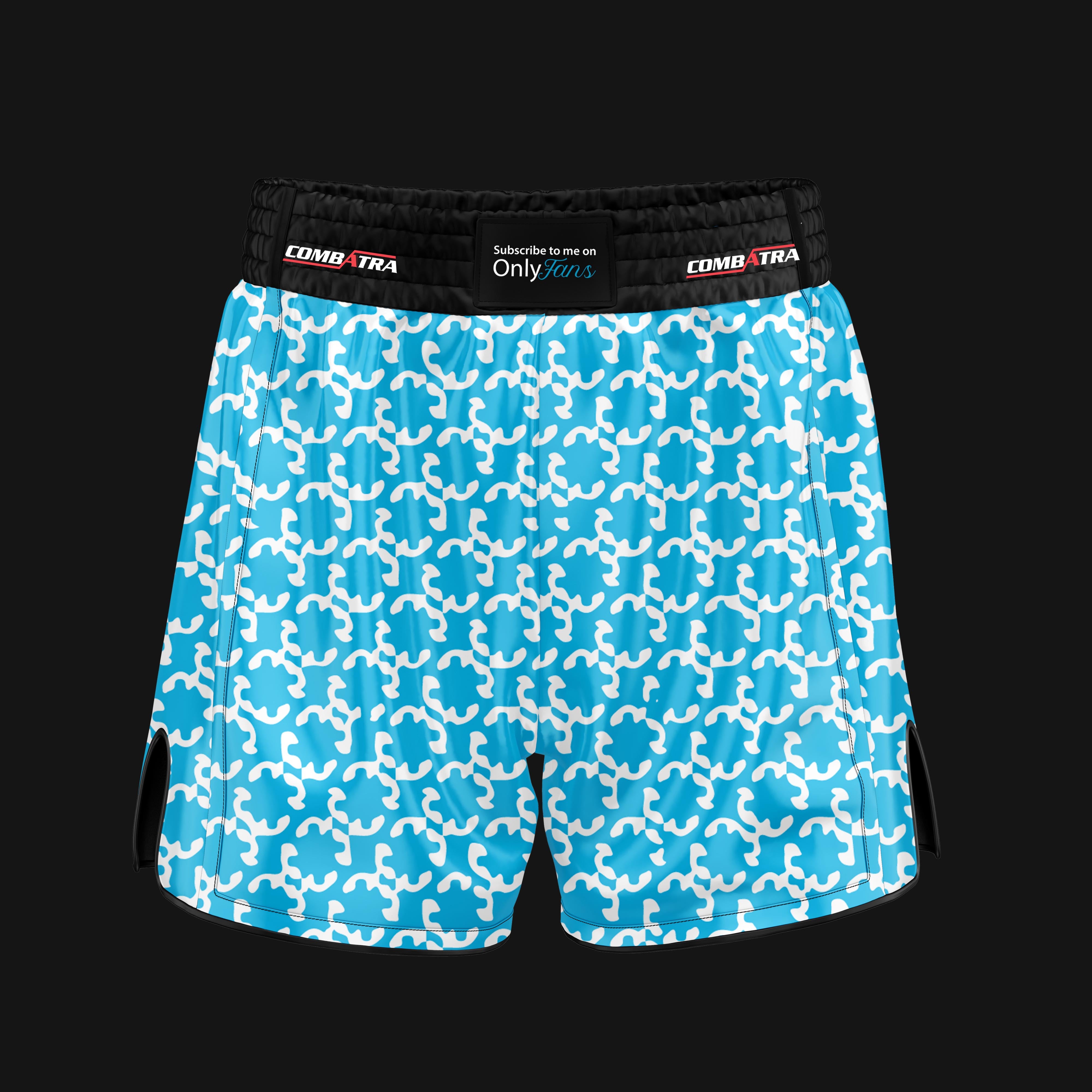 Abstract Sky Blue Muay Thai Shorts