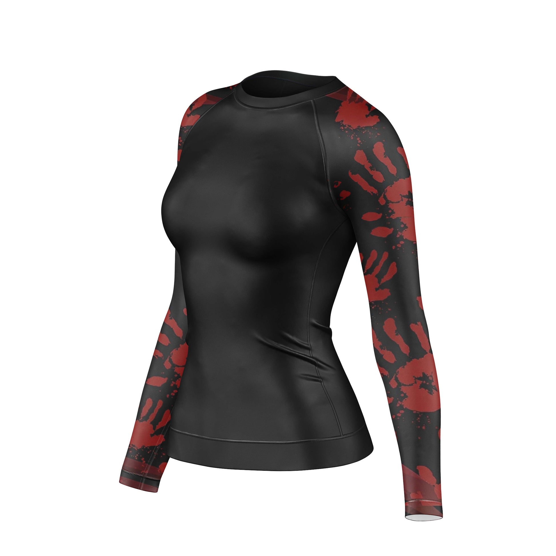 Hand printed Compression Rash Guard For Women - Combatra