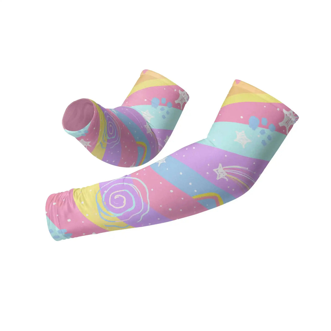Combatra Kids Pastel Rainbow Arm Sleeves – UPF 50+