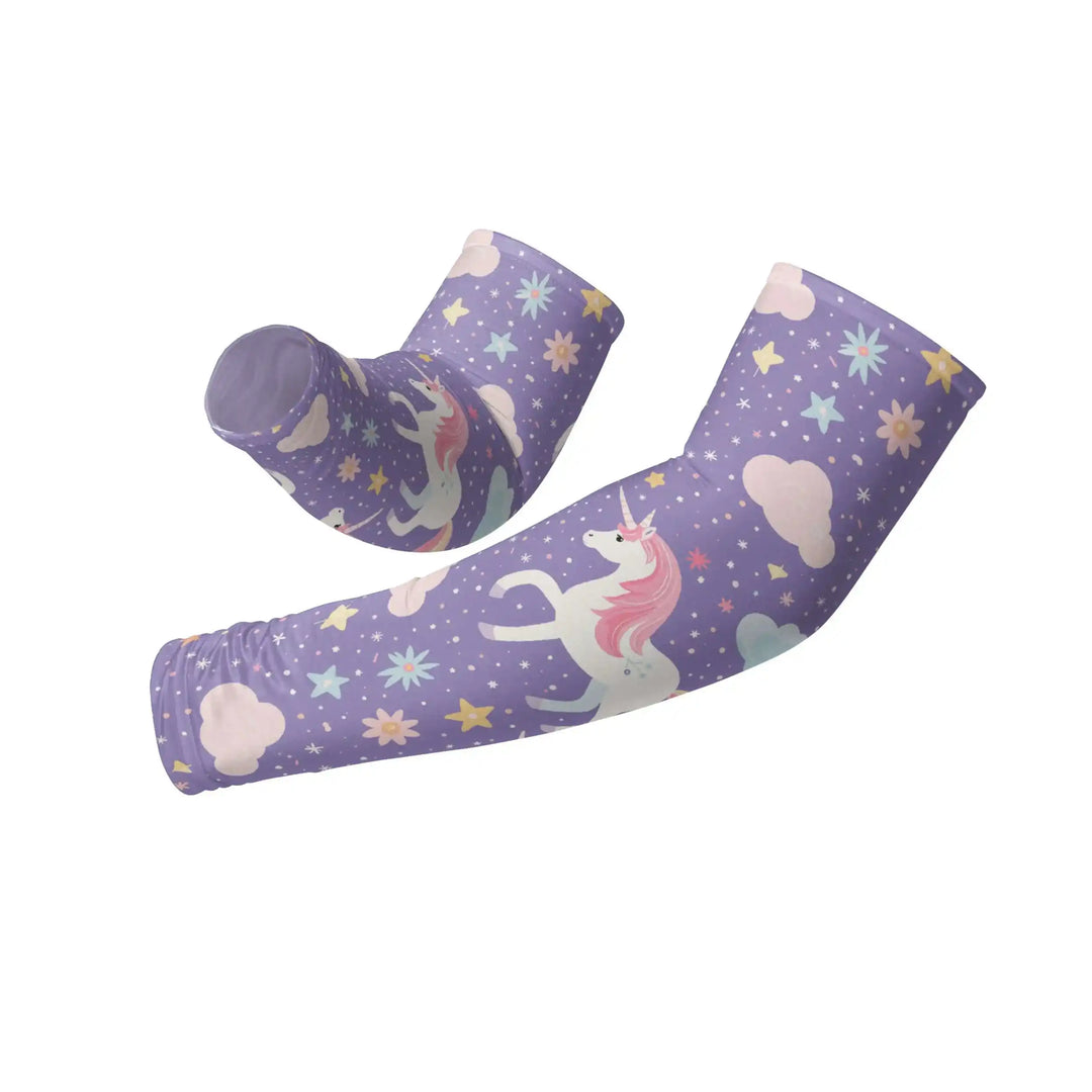Combatra Kids Purple Unicorn Arm Sleeves – UPF 50+