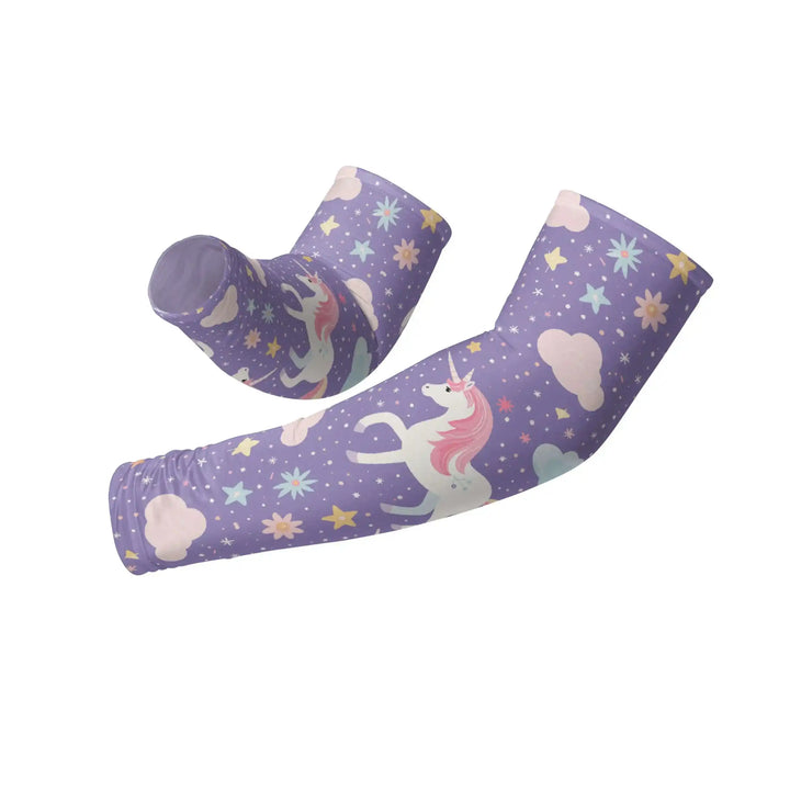 Combatra Kids Purple Unicorn Arm Sleeves – UPF 50+