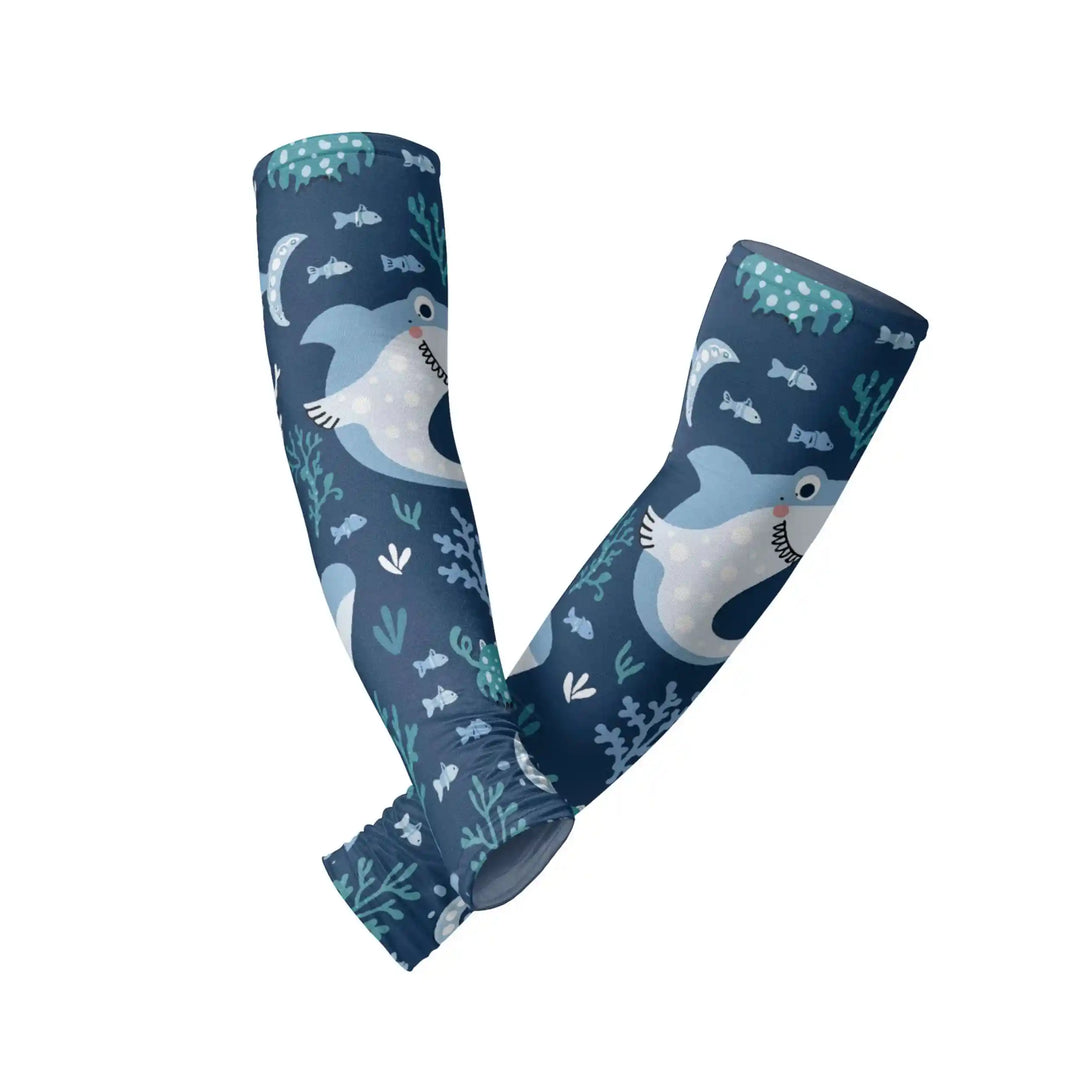 Combatra Kids Happy Shark Reef Arm Sleeves – UPF 50+