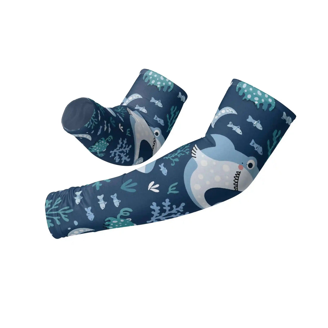 Combatra Kids Happy Shark Reef Arm Sleeves – UPF 50+