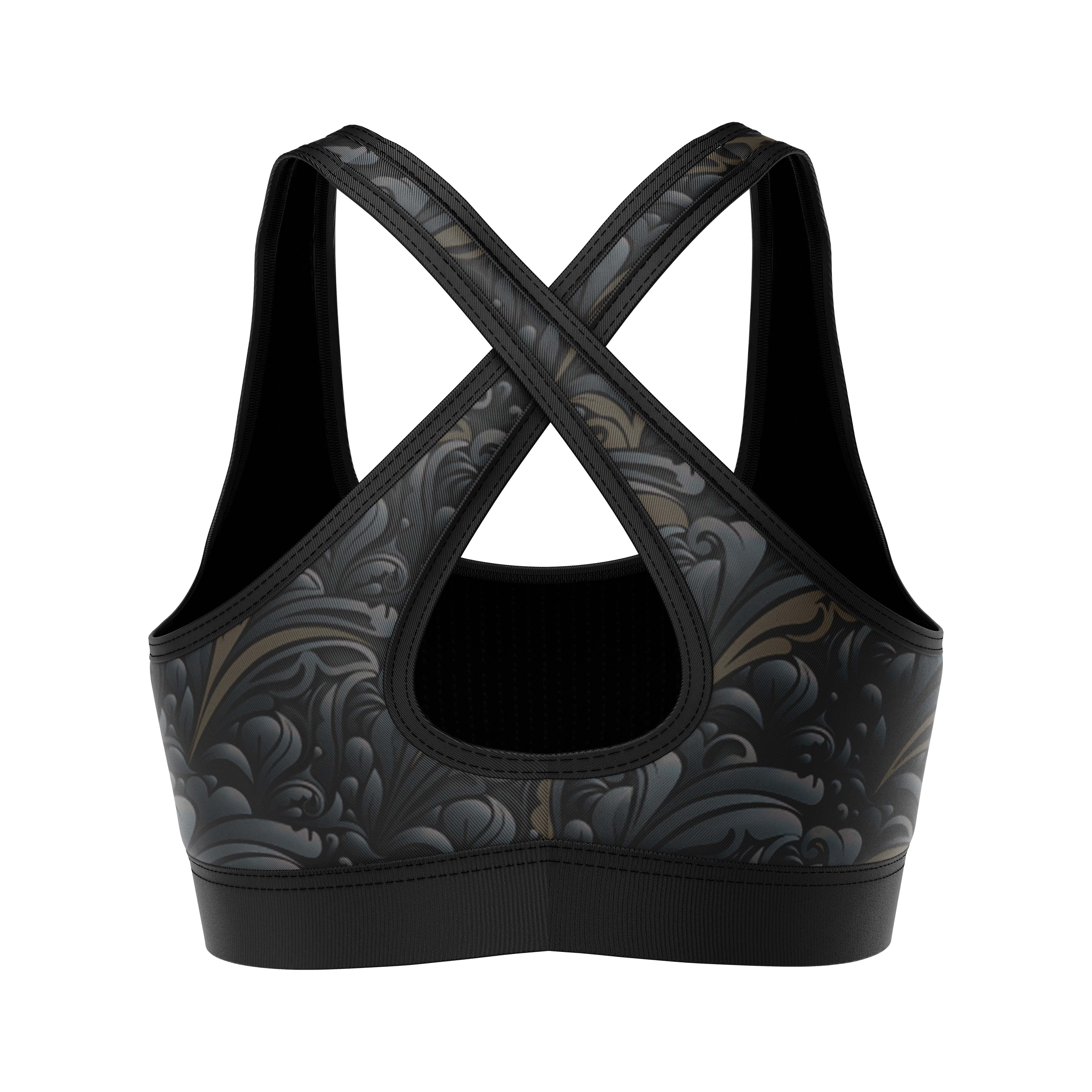 Golden Black Sports Bra