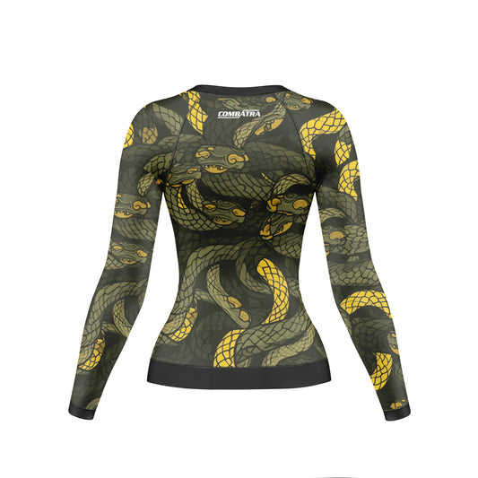 Abstract Snake fury Compression Rash Guard For Women - Combatra