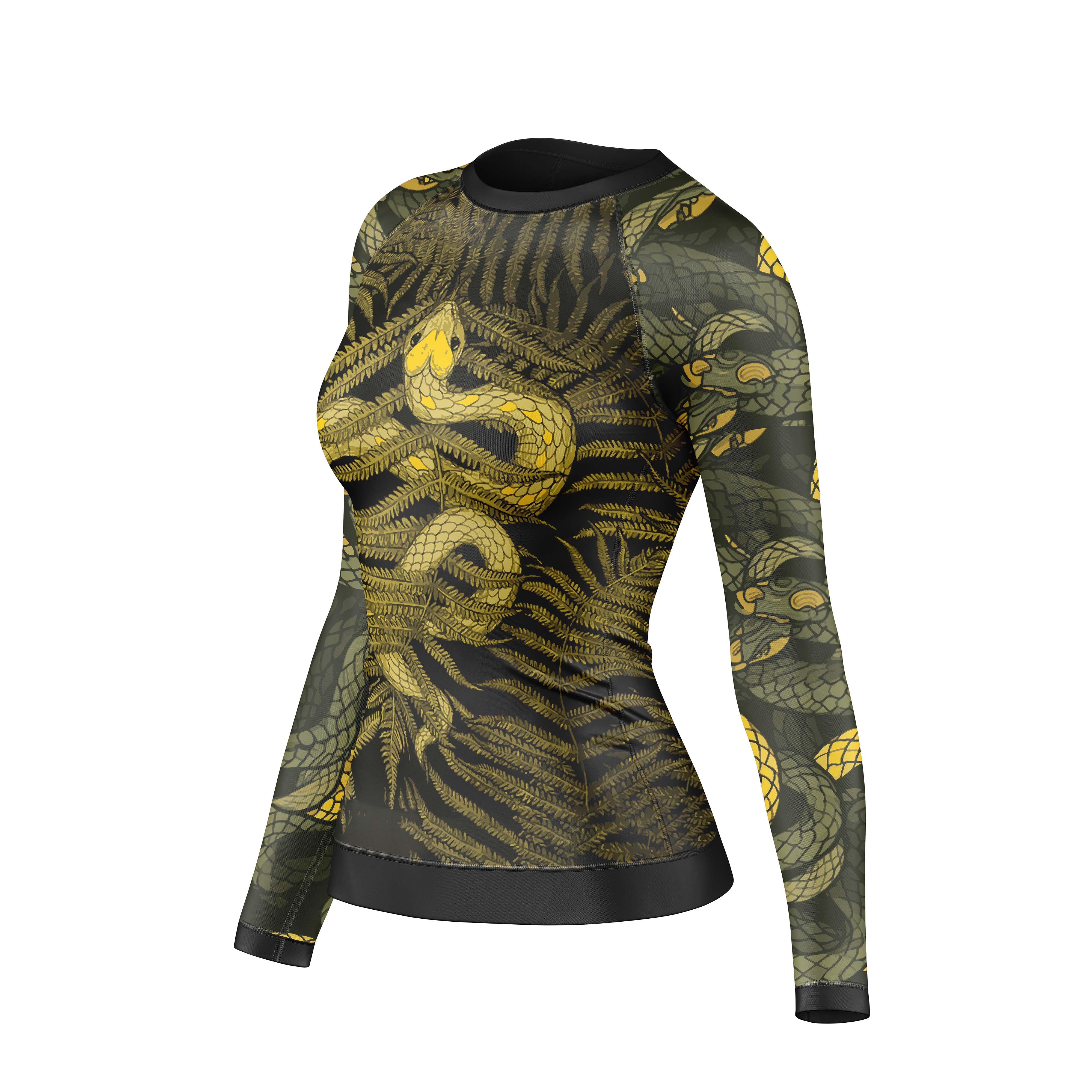 Abstract Snake fury Compression Rash Guard For Women