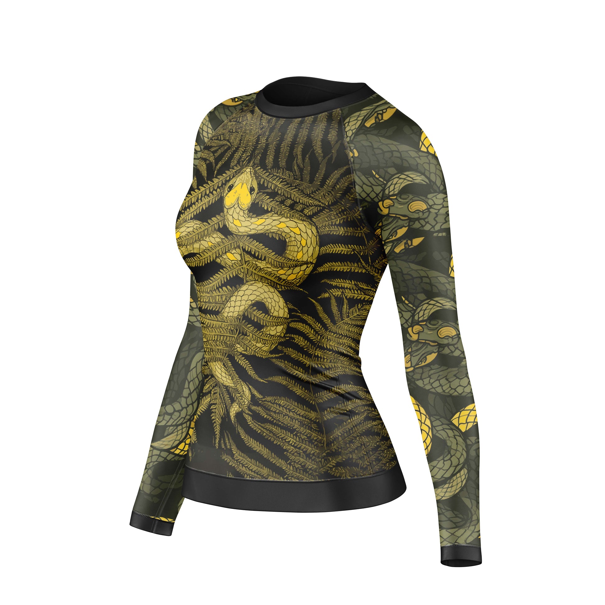 Abstract Snake fury Compression Rash Guard For Women - Combatra