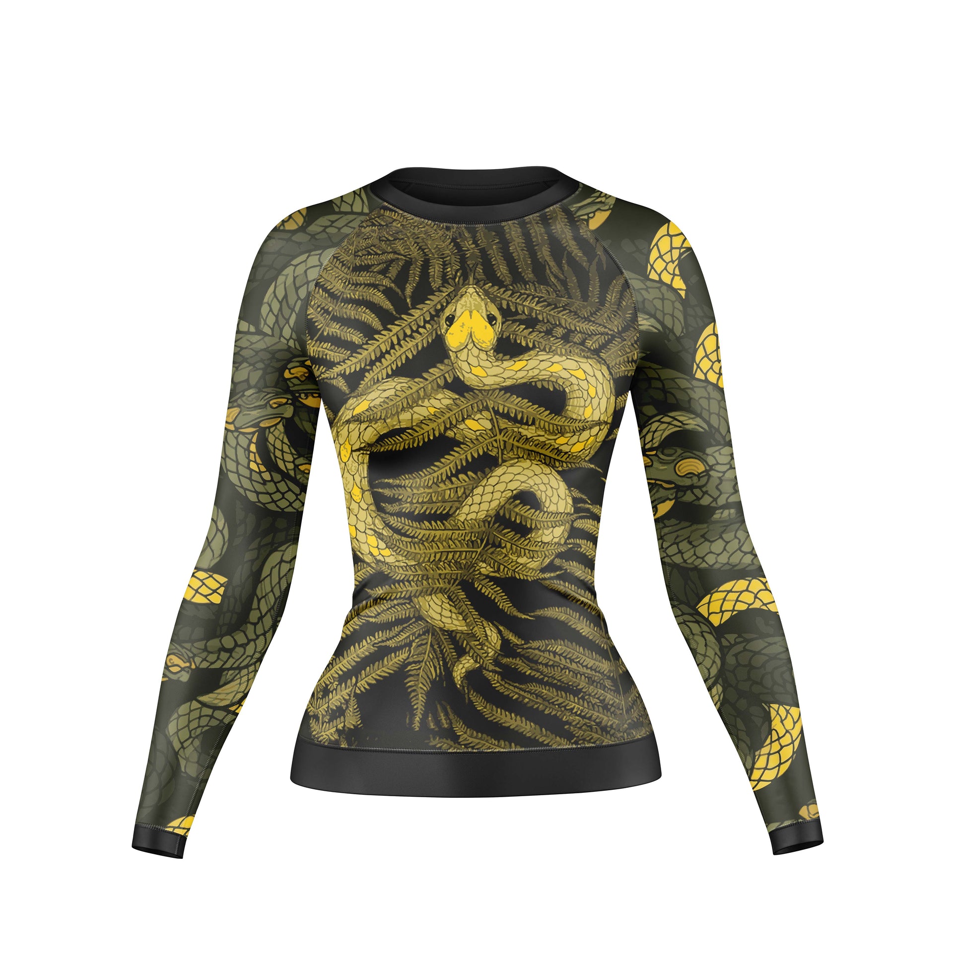 Abstract Snake fury Compression Rash Guard For Women - Combatra