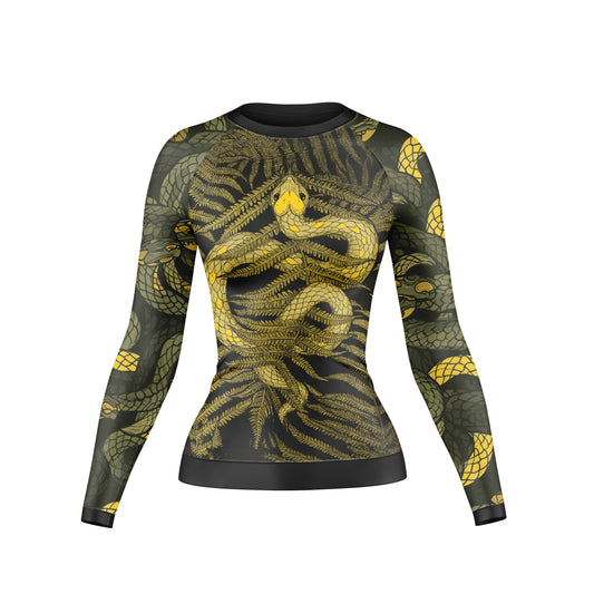 Abstract Snake fury Compression Rash Guard For Women - Combatra