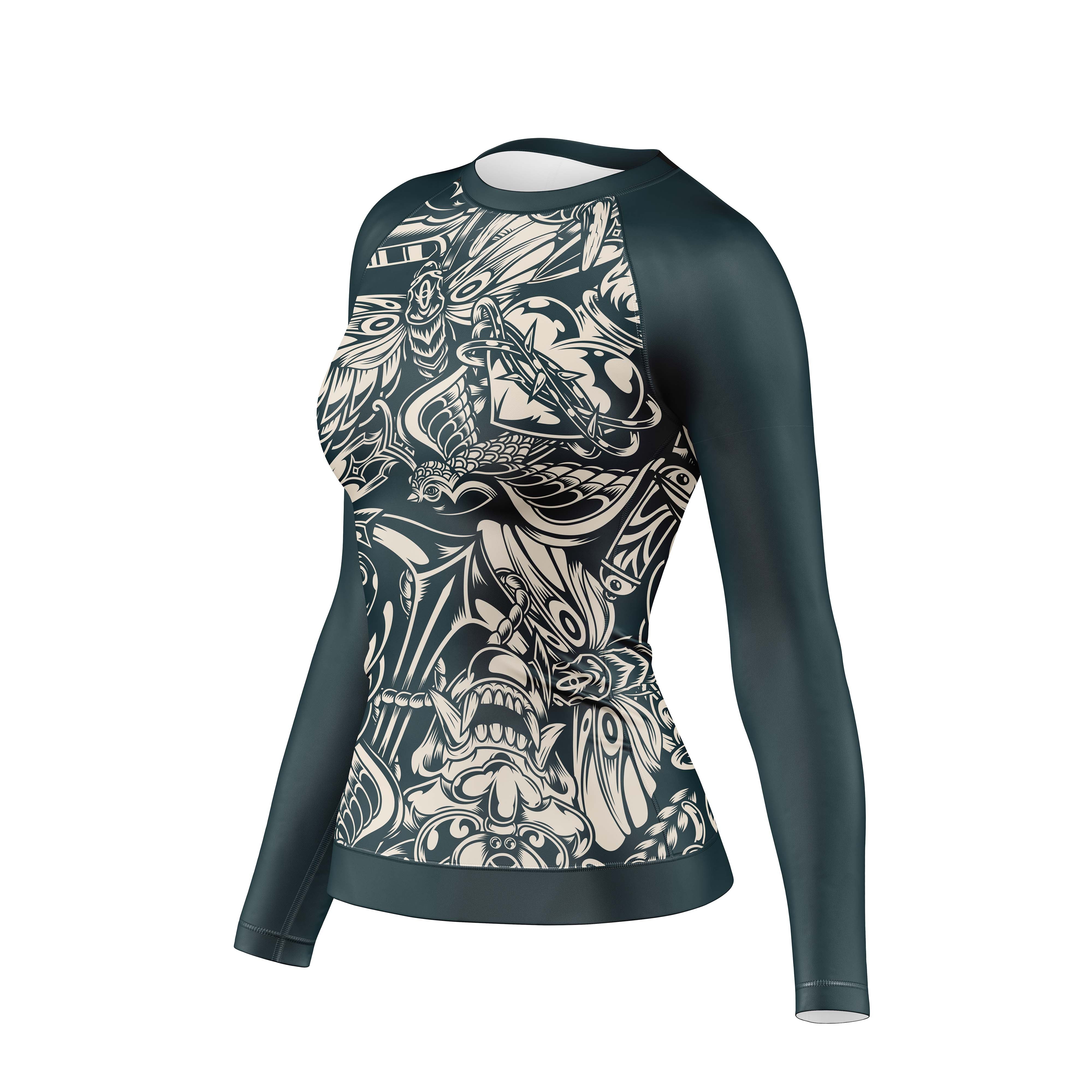 Tattoo Design Compression Rash Guard For Women