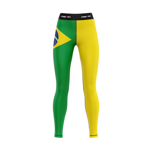 Brazil Flag Compression Pants  For Women