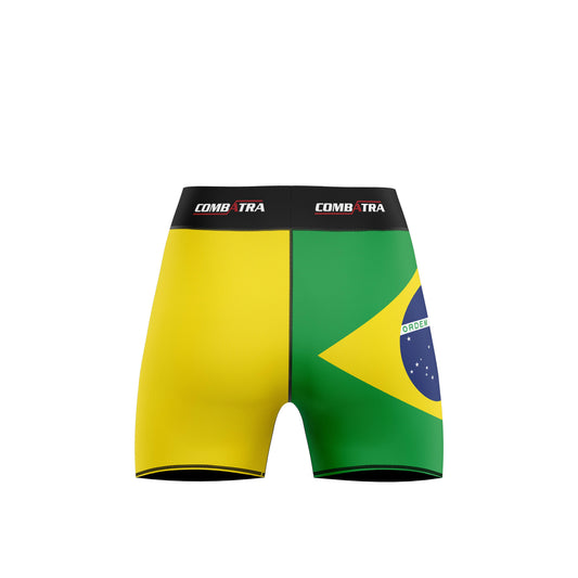 Brazil Flag Women’s Compression Shorts - Combat Shorts