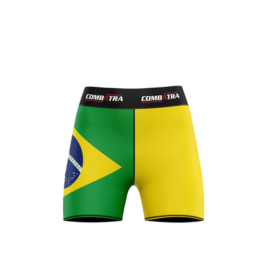 Brazil Flag Women’s Compression Shorts - Combat Shorts