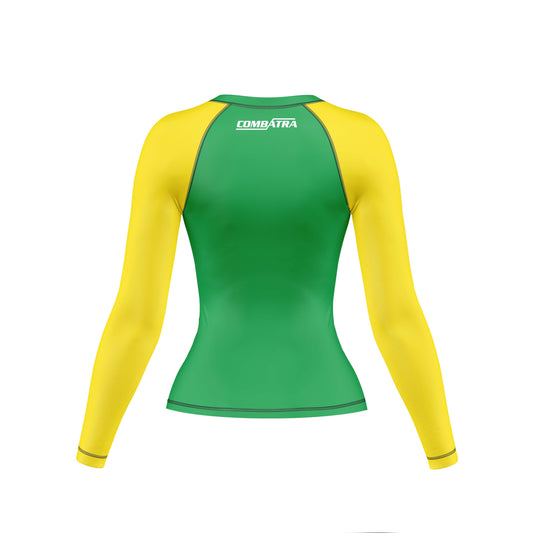 Brazil Flag  Compression Rashguard For Women