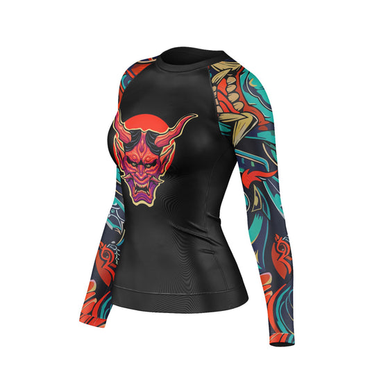 Demon Spirit Graphic Compression Rash Guard For Women - Combatra