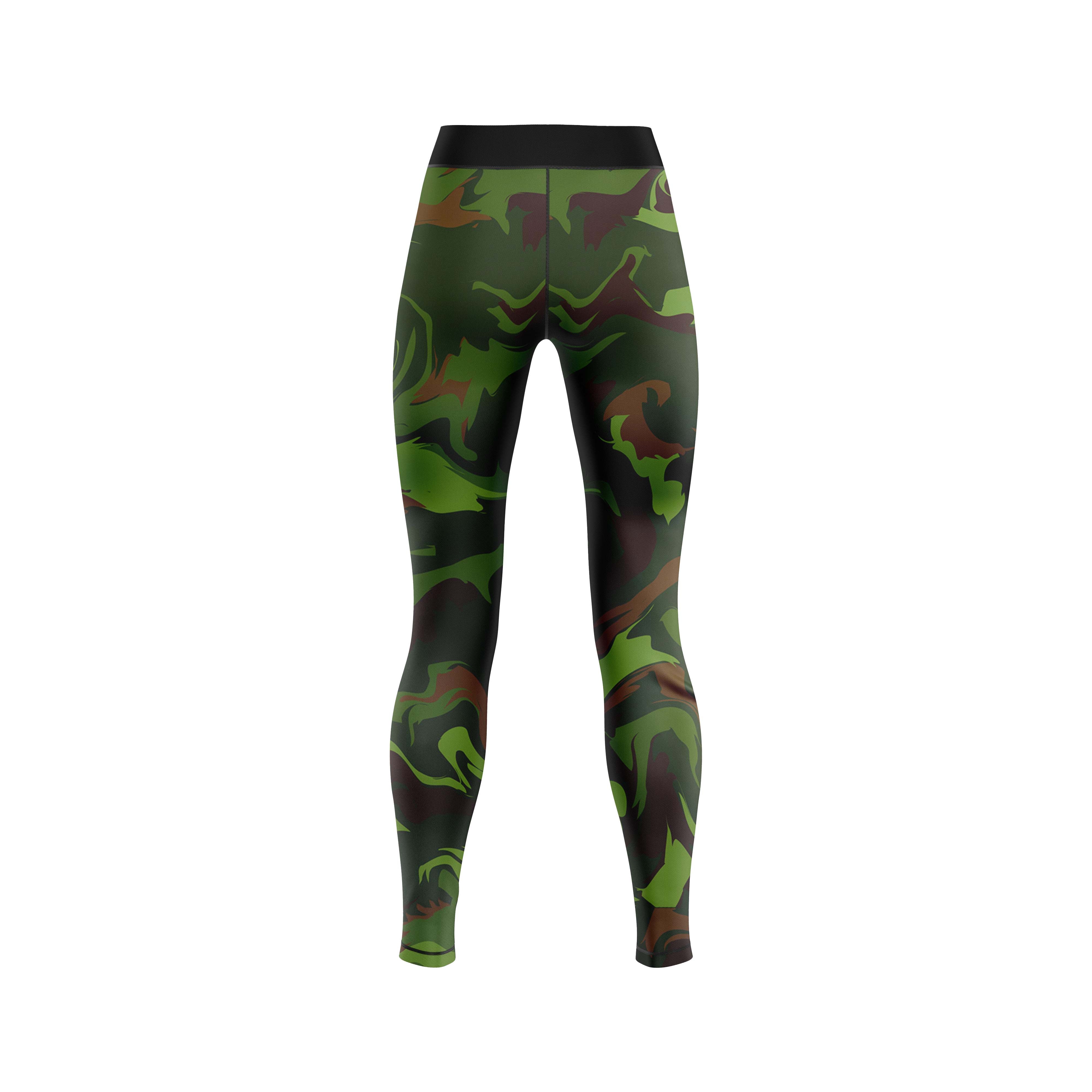 Green Classic Camo Compression spats for Women